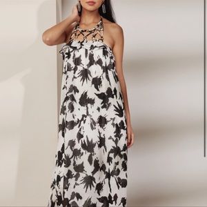 Moon River Black White Maxi Dress Brand New Size Medium